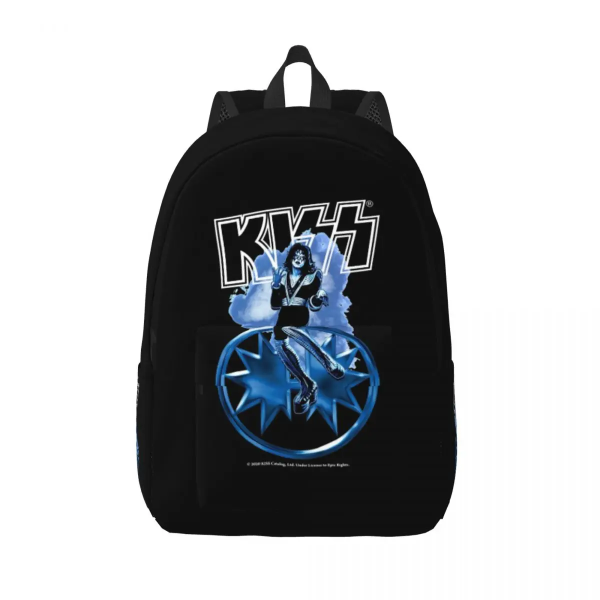 Heavy Metal Kiss Band Spaceman Cool Backpack Sports High School Hiking Travel Daypack for Men Women Laptop Computer Canvas Bags