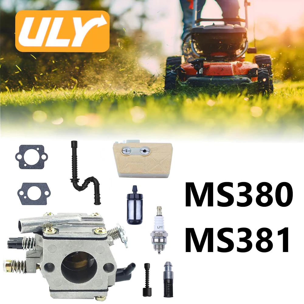 

Комплект карбюратора для бензопилы Stihl 038 381 MS380 MS381 с катушкой зажигания, воздушным и топливным фильтрами, топливным шлангом и свечой зажигания, замена 11191200605