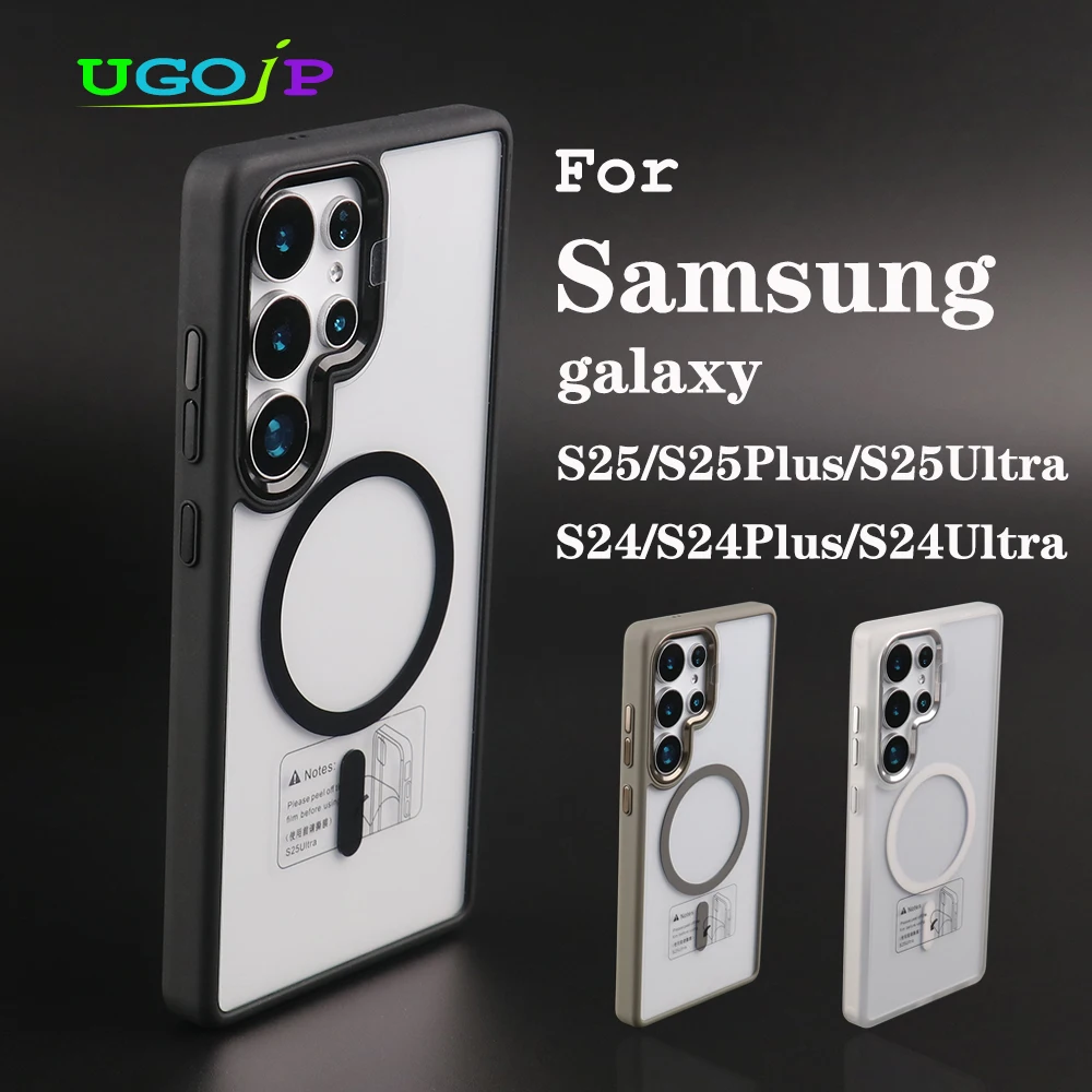

UGOjP Magnetic Case For Samsung Galaxy S25 Ultra S25+ Men Transparent Phone Case For Galaxy S24 Ultra S24 Plus Protection Cover