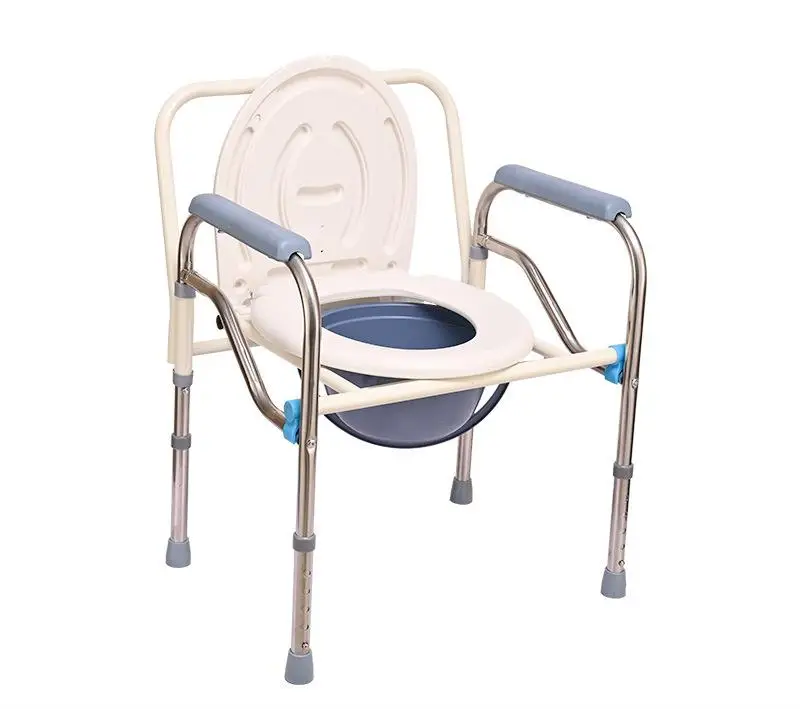 New Portable Commode Chair Folding Adjustable Toilet Chair for Elderly and Disabled