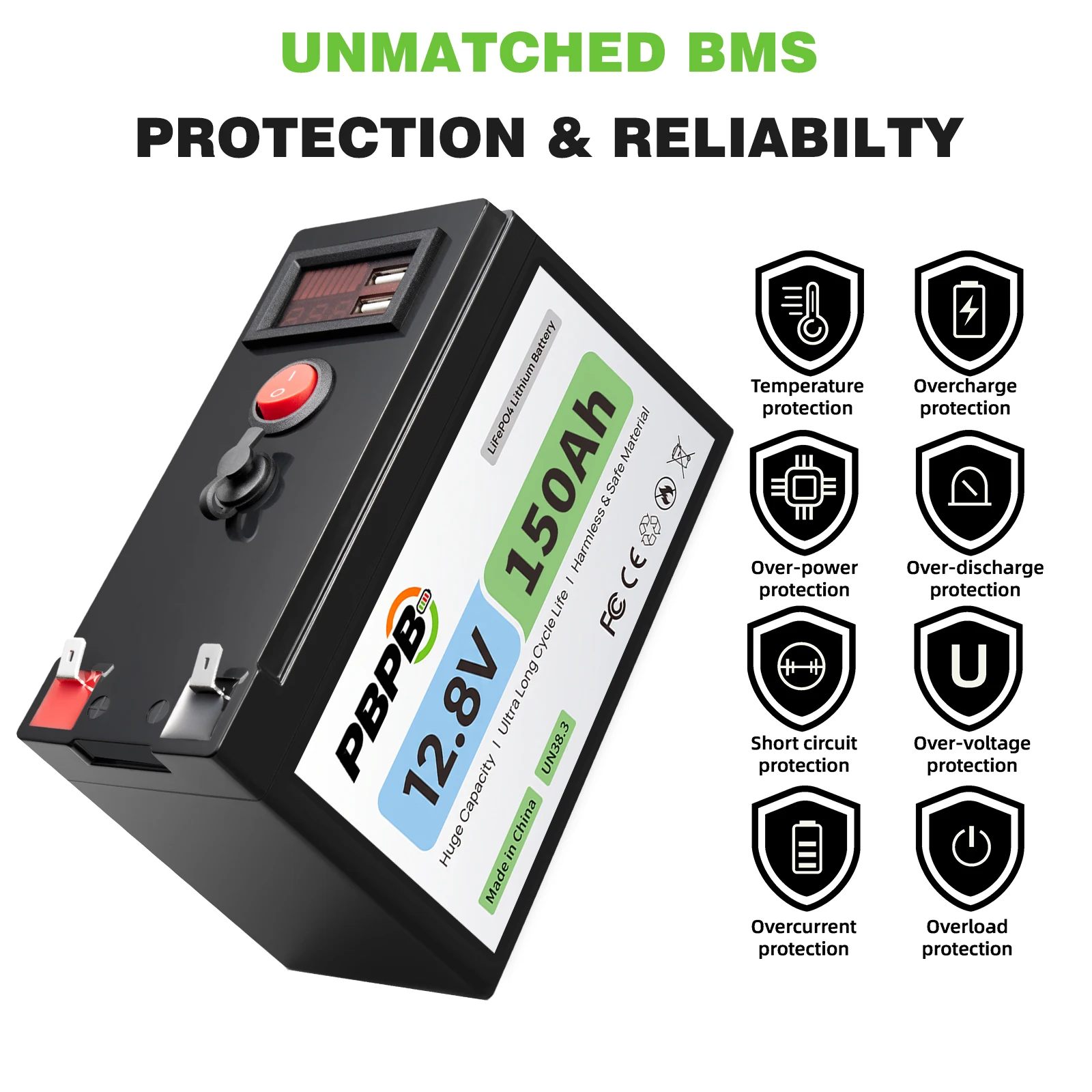 12.8V 100AH 150AH LiFePO4 Battery Lithium Iron Phosphate Battery Solar Energy Pack Batteries For RV Inverter Solar Panel