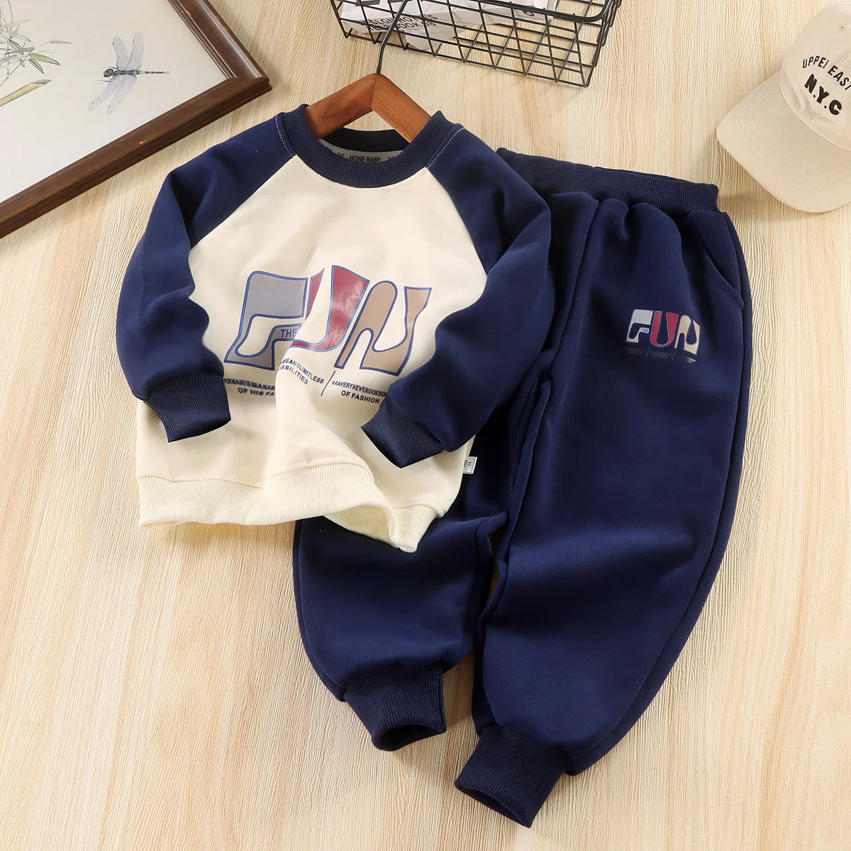 جديد الكورية نمط الاطفال هوديي مجموعة الخريف قطعتين الزي للجنسين ربيع الخريف الملابس الاتجاه مجموعة ملابس غير رسمية للأطفال #1