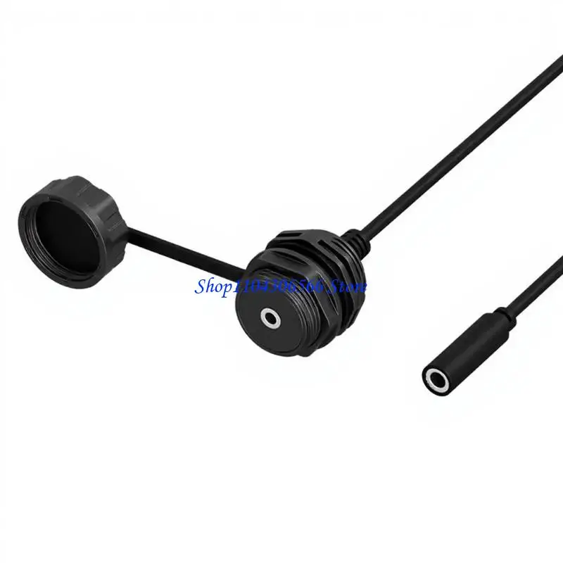 02DD Auxiliary 3.5Mm Threaded Panel Mount Headsets Connectors with Dust Cap for Outdoor Speaker Panel and Vehicle Music Port