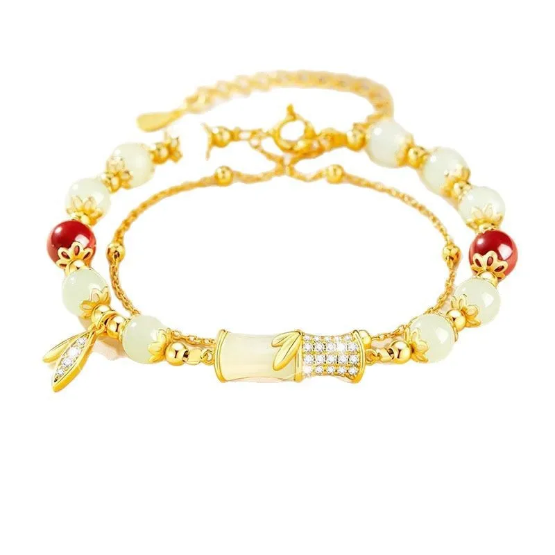 

2025 New Style Bamboo Joint Bracelet for Women,Light Luxury Minimalist Romantic Gift for Girlfriend,Elegant Dainty Hand Jewelry