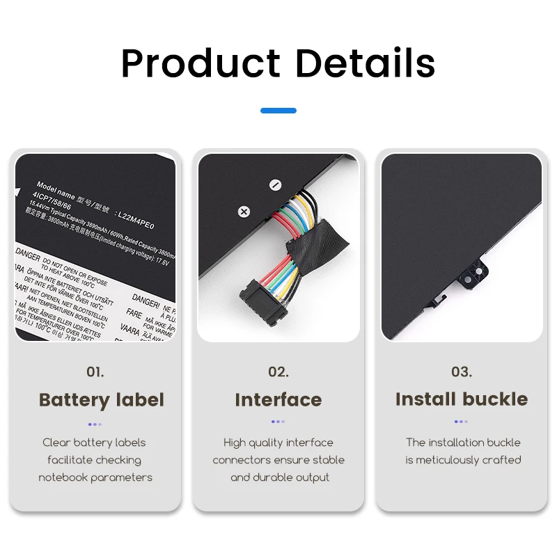 L22M4PE0 For Lenovo ThinkBook 14 G6 IRL L22C4PE0 L22D4PE0 L22L4PE0 Laptop Battery 60Wh 3820mAh