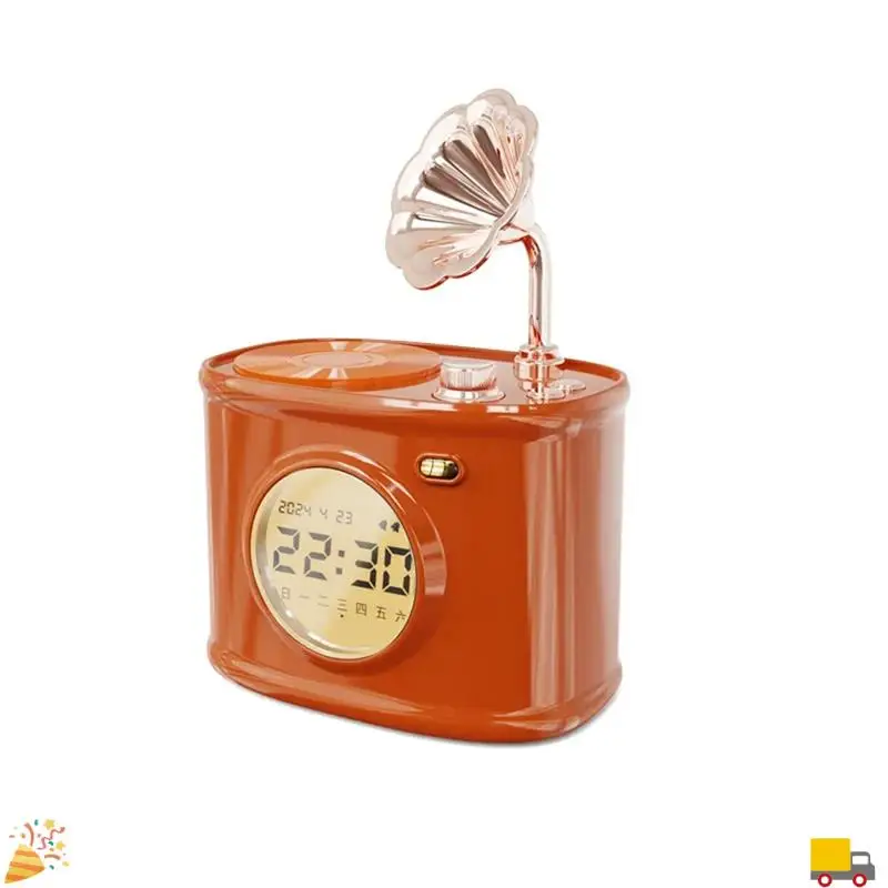A32HOT-Bluetooth Altoparlante Orologio retrò Sveglia Calendario con display Desktop Decorazioni per la casa Regalo creativo Piccolo altoparlante