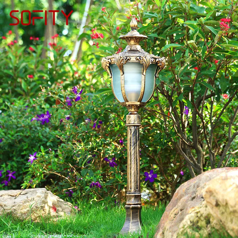 

SOFITY Bronze Outdoor Lawn Light LED Retro Garden Lamp Waterproof IP65 Home Decor for Courtyard Villa Fixture