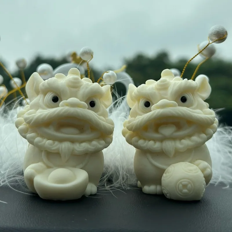 العاج الجوز شينغشي نحت الحلي محظوظ البرسيمون 6.5 * 5.5 * 1.3cm الحرف سيارة #2