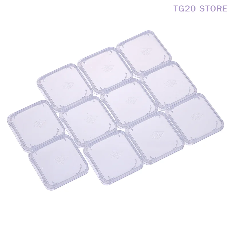 10 stuks geheugenkaart case box beschermhoes voor SD SDHC MMC XD CF-kaart transparant