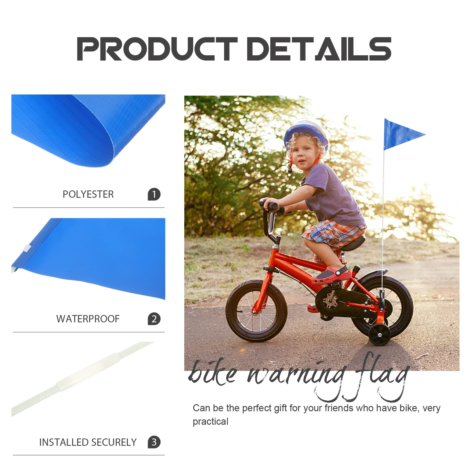 

Triangular Safety Flag Bicycle Logo Accessories Kids Durable Waterproof Easy Carry Adjustable Bike Wheelchair Colorful Gift
