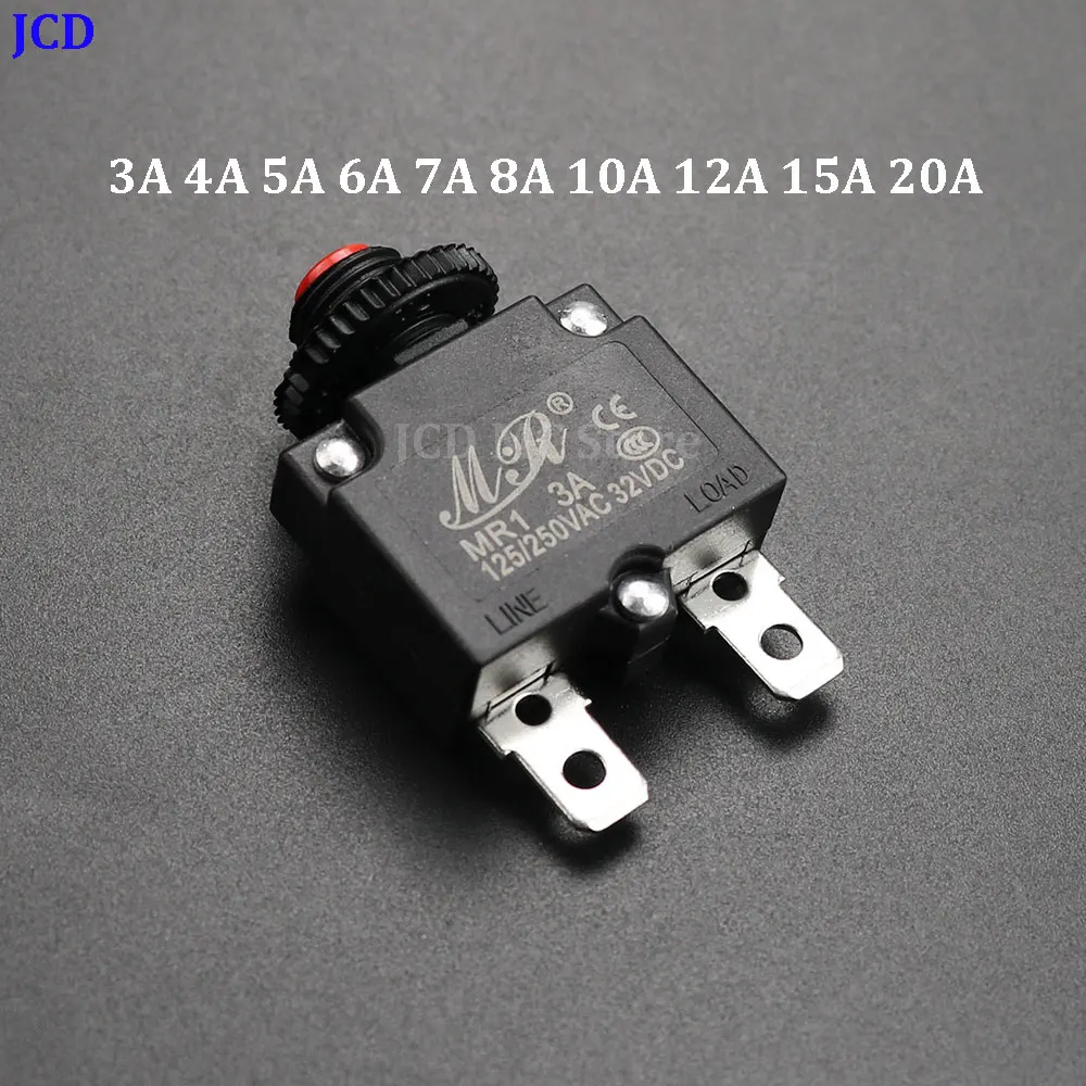 1PC 3A 4A 5A 6A 7A 8A 10A 12A 15A 20A Circuit Breaker Overload Protector Switch Fuse