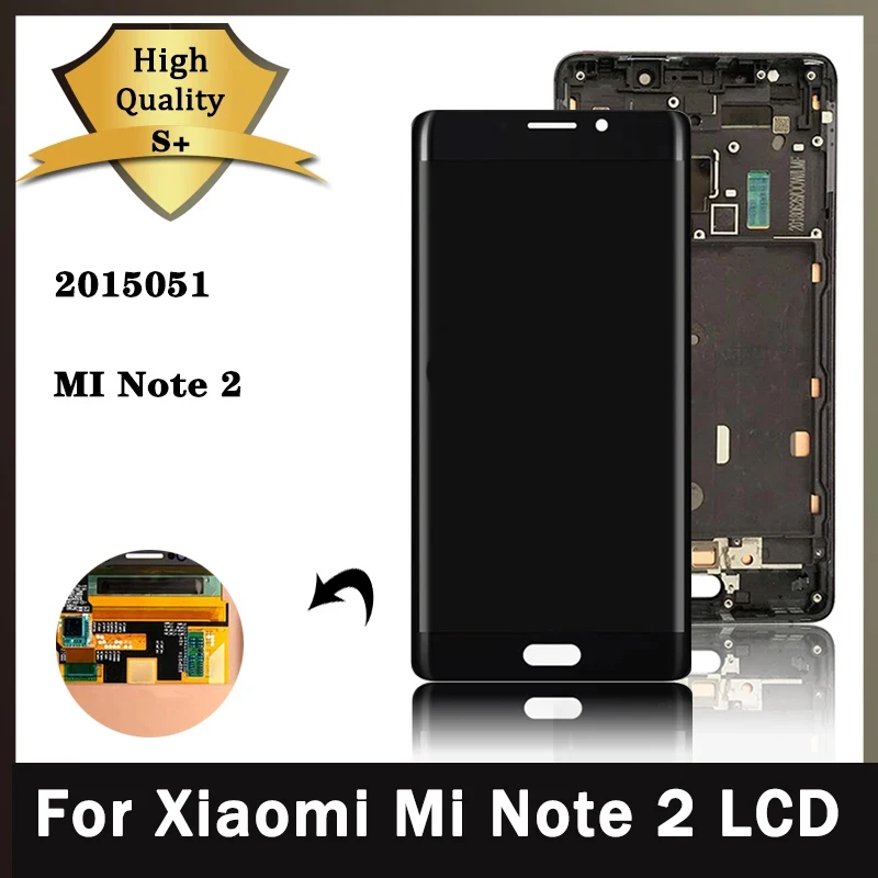 

5.7" Original AMOLED For Xiaomi Mi Note 2 Note2 LCD Display Touch Screen Digitizer For Xiaomi Note 2 2015213 Display With Frame