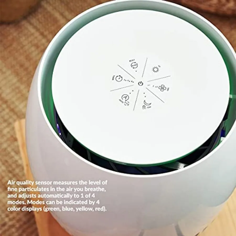 منقي هواء Avari EG مصنوع في كوريا مع تقنية فلتر HEPA منقوشة بـ 4 مراحل للاستخدام المنزلي والمكتبي يتضمن فلترًا مسبقًا