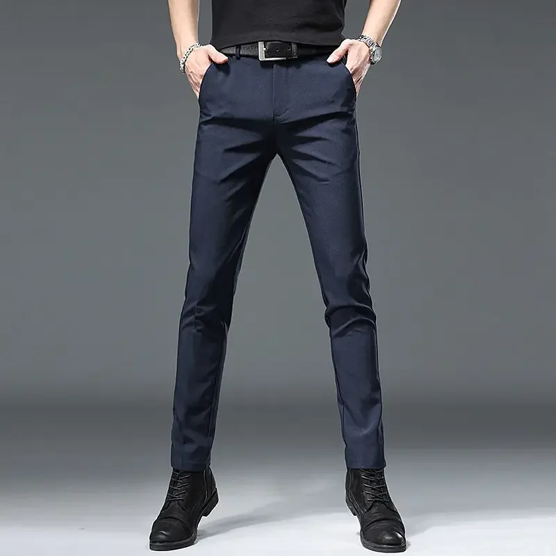 Slacks High Quality Cool Male Trousers Cooling Ice Silk Low Price Stylish Men's Casual Pants Sale Big Size Streetwear Classic