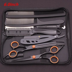 6.0''Hair Scissors Stainless Cutting Shears Thinning Hairdressing Haircut Comb Razors Set Salon Barber & Home Dropshipping C1001