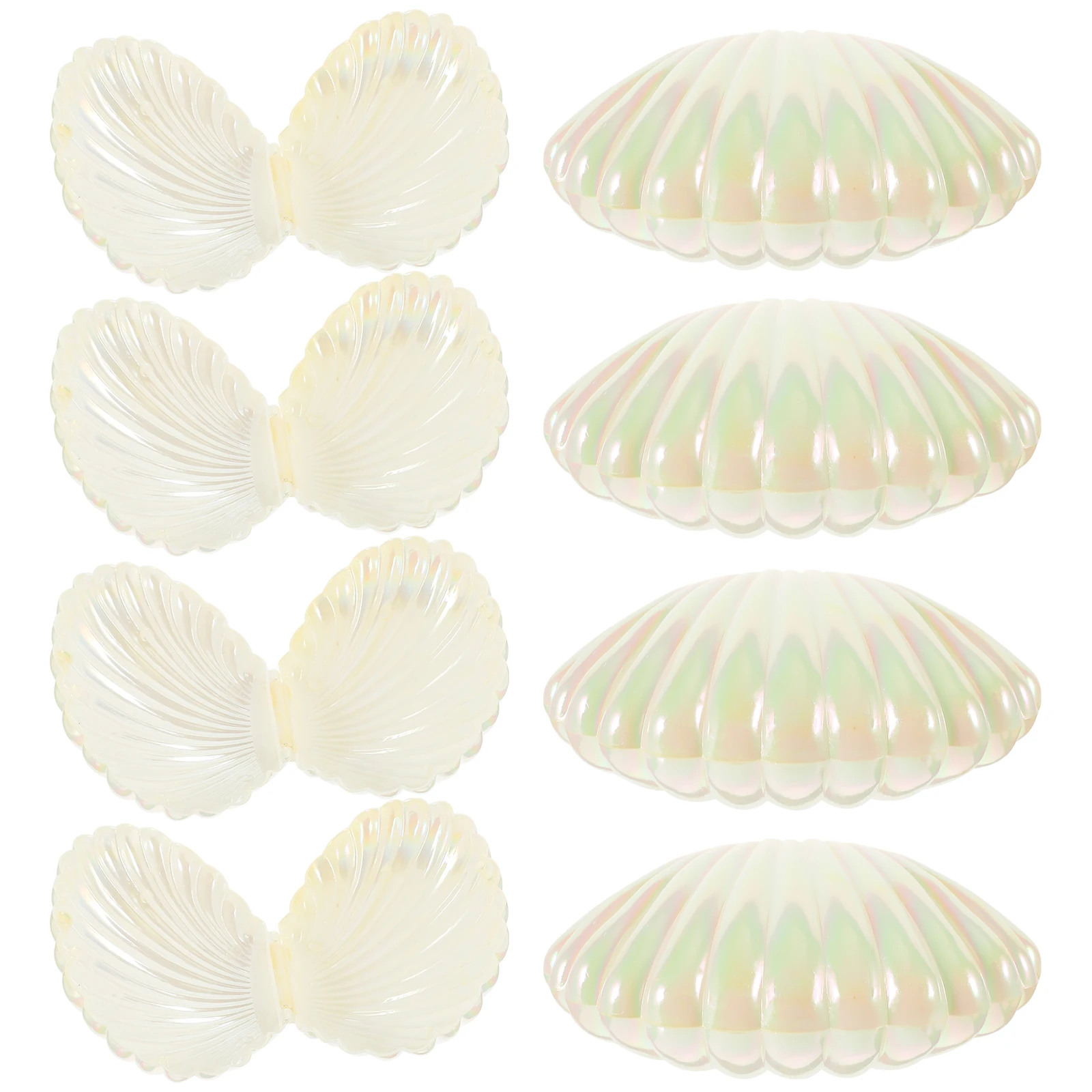 

10 Pcs Box Seashell Shaped Plastic Seashell Holder Containers for Party Favor Gift Sweets Storage Jewelry Dish Packaging