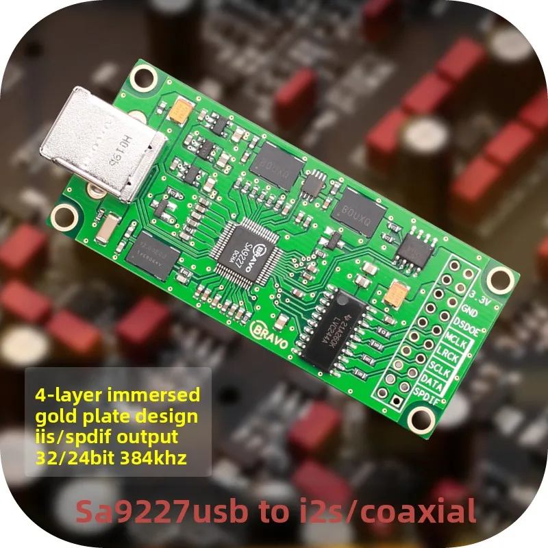 

Цифровой интерфейс SA9227 USB-I2S, совместимый с коаксиальной звуковой картой Italian Amanero XMOS DAC