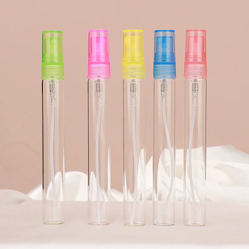 5ml/10ml Portable Perfume Glass Bottle Mini Empty Cosmetic Spray Bottles Refillable Makeup Container Liquid Nozzle Atomizer