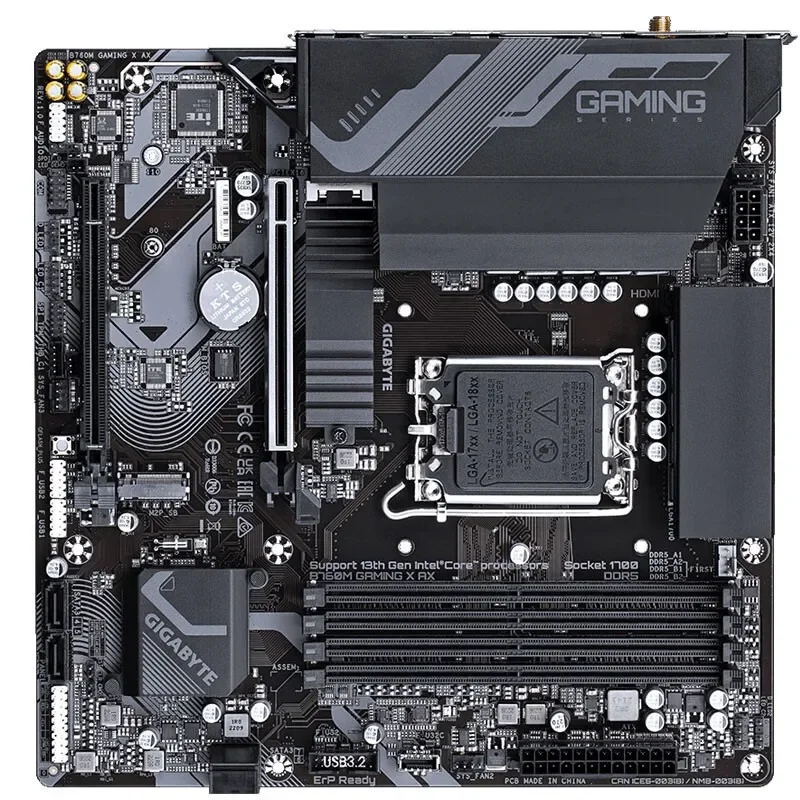 B760M GAMING X AXDDR5 Papan Utama PC Desktop WiFi untuk game, kompatibel dengan CPU generasi 12/13