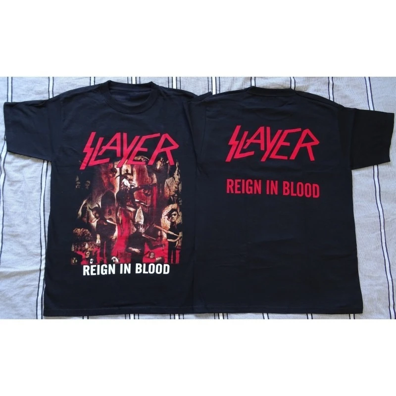 القاتل ريجن في الدم تي شيرت رجالي كم قصير القطن تيز خمر شريط معدني بلايز Y2k ماركة تي شيرت الصيف الرجال النساء الملابس