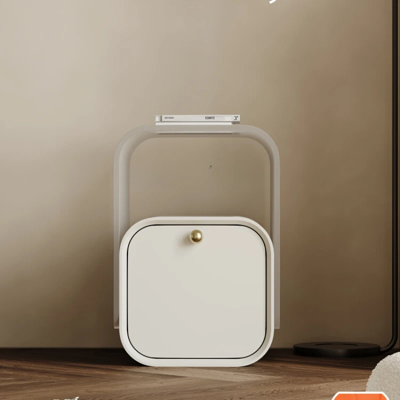 

Ultra-Narrow Bedside Table Modern Acrylic Small Storage Cabinet Solid Wood Multi-Functional Side Cabinet