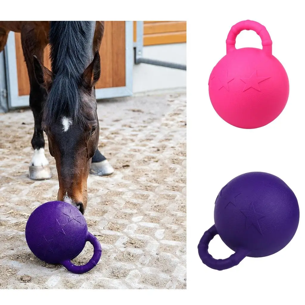 Pelota de goma para masticar de caballo de alta resistencia, pelota de juego sólida equina de 25/28cm, juguetes de juego perfumados de frutas para caballos, pelota de juego para mascotas Joy Fun