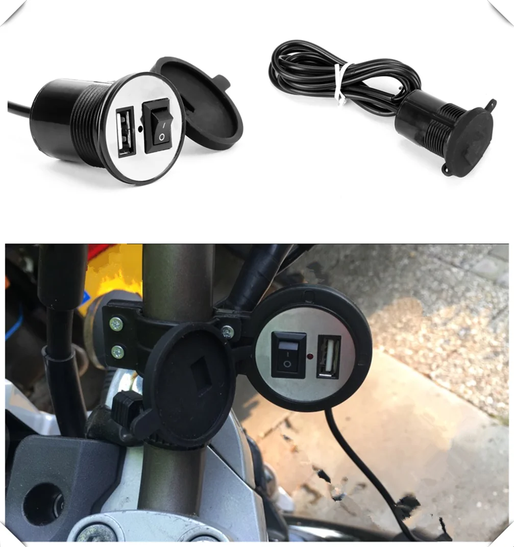 

Universal motorcycle USB mobile phone charger switch waterproof for Kawasaki ZR750 ZEPHYR ZX-6 ZX9R ZXR400 ZZR600 VERSYS 1000