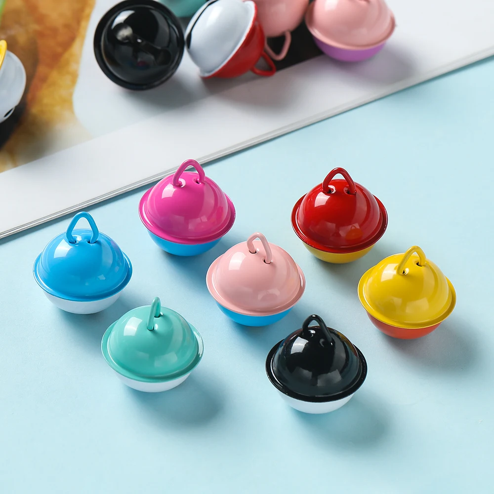 

5pcs Iron Two Color Small Bell Colorful Metal Bell for DIY Handmade Bracelet Keychain Holiday Gifts Jewelry Making Accessories