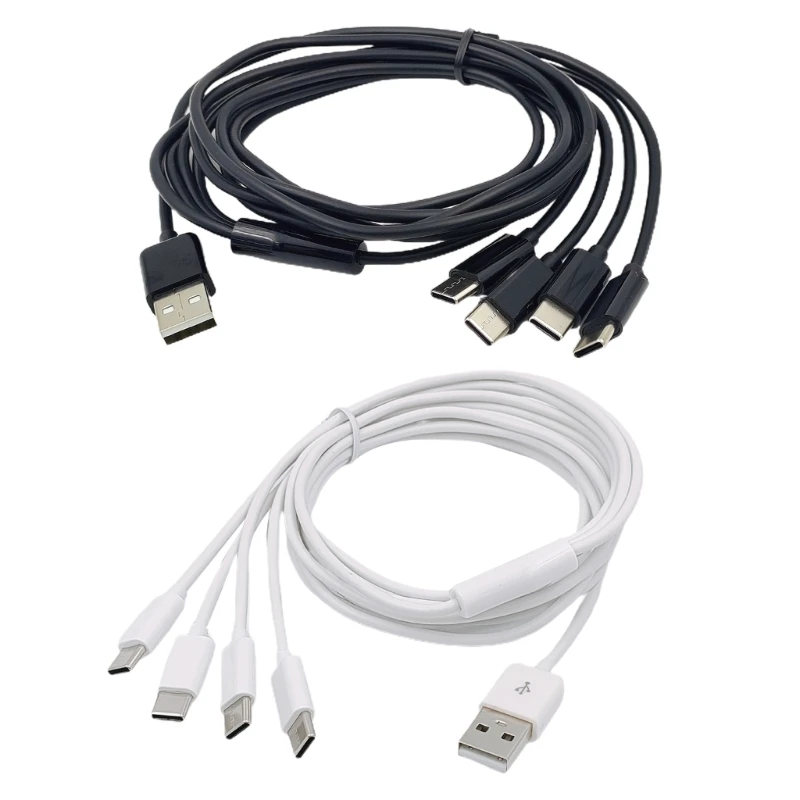 USB C Charging Cable Multi Cable with 4 Type-C Male Plugs, for Mobile Devices Phones Tablets and More