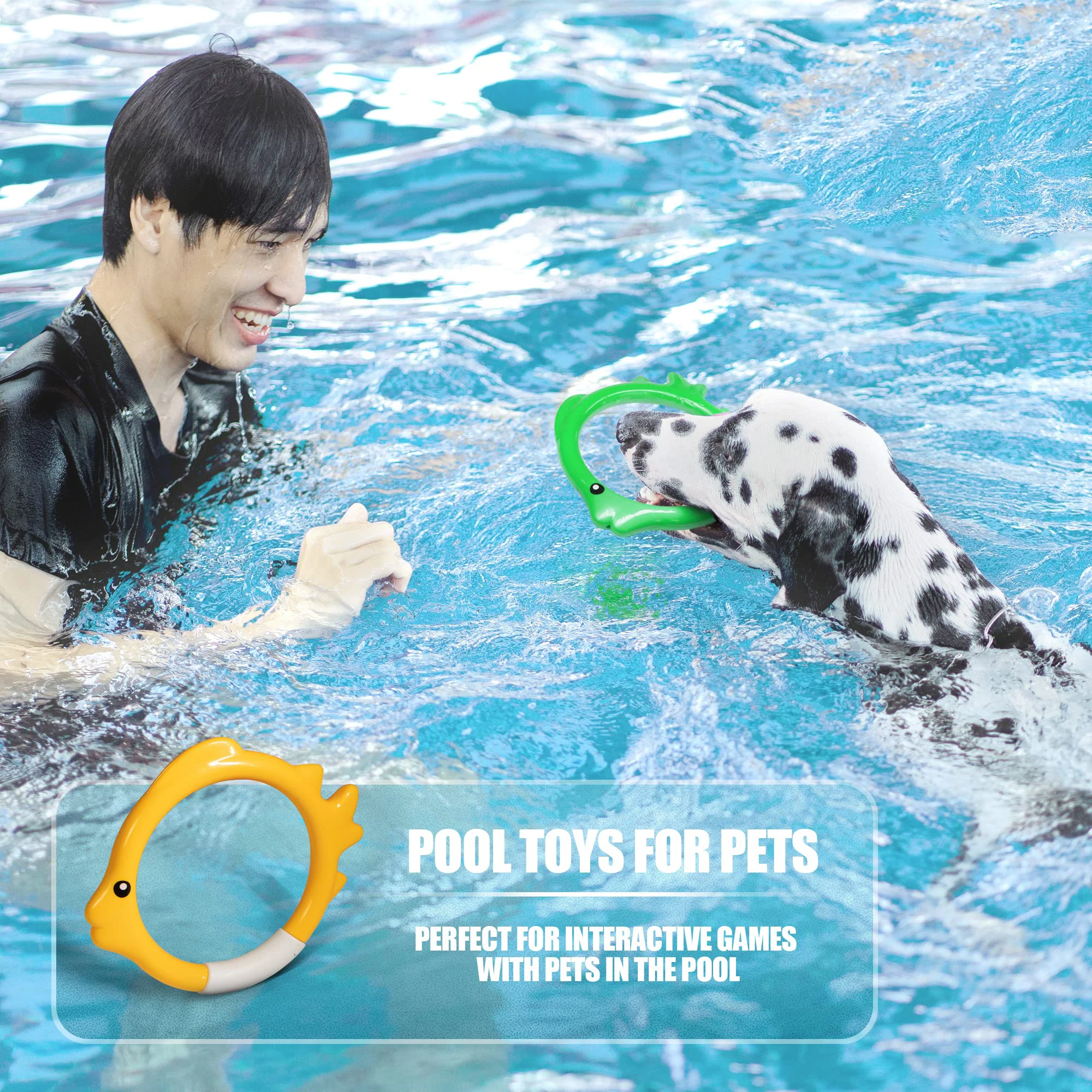 4Pcs Diving Ring Set Colorful Fish Shape Dive Rings Pool Toys Swimming Training Accessories for Toddlers Boys Girls Teens Adult