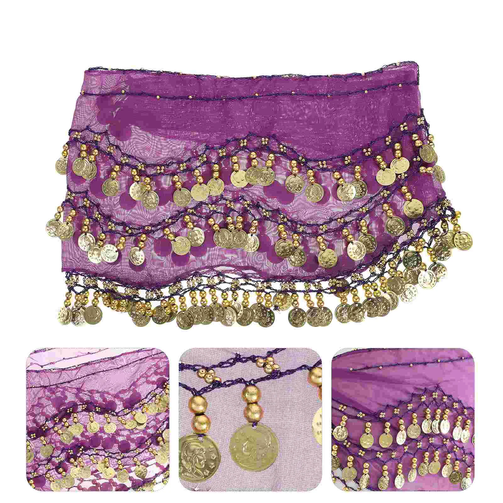 Purple Skirt Women's Plus Size Tops Belly Scarf Jacket Dance Hip Miss Scarfs for Dancing Womens Belt