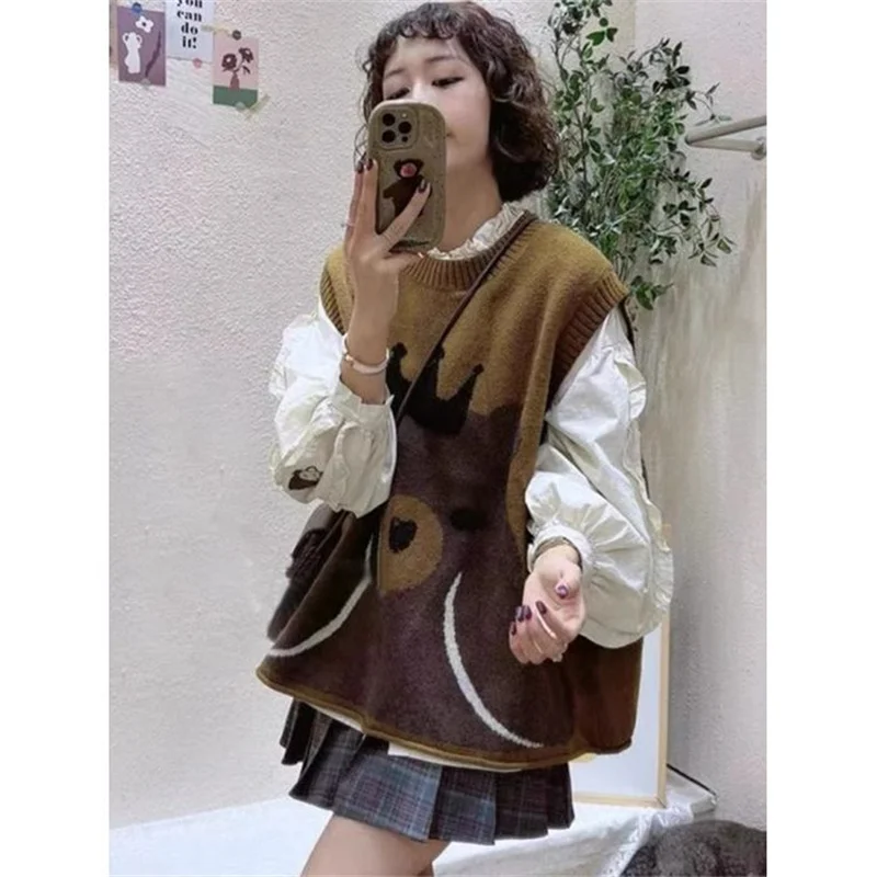 

Slimming Effectiven Oversized Knitted Vest 2025 Autumn Faionable Casual Wear Hide Flaws Comfortable Knitwear Top