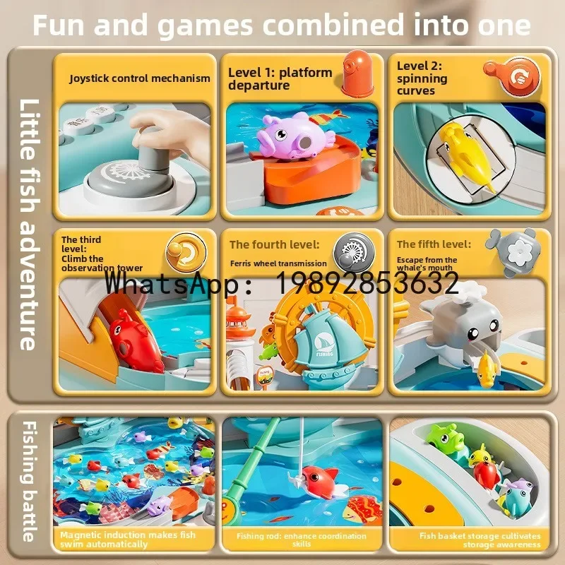 Children's Electric Fishing Toy Early Education Educational Multi-Functional Challenge Fishing Platform
