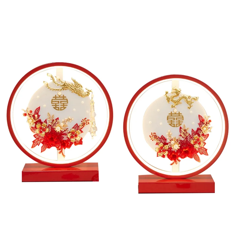 

Wedding Table Lamp Decoration Personality Warm Table Lamp Night Light Wedding Room Bedside Bedroom Lamp US Plug-AA26