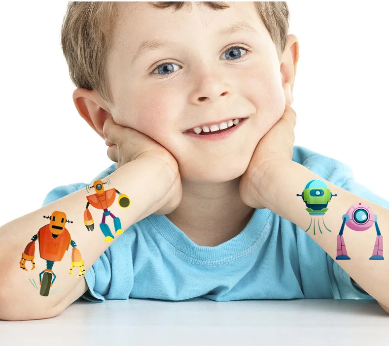 10 Stuks Kinderen Schattige Tijdelijke Tattoo Sticker Prinses Meisje Cartoon Dinosaurus Auto Oceaan Horloge Waterdichte Tattoo Sticker