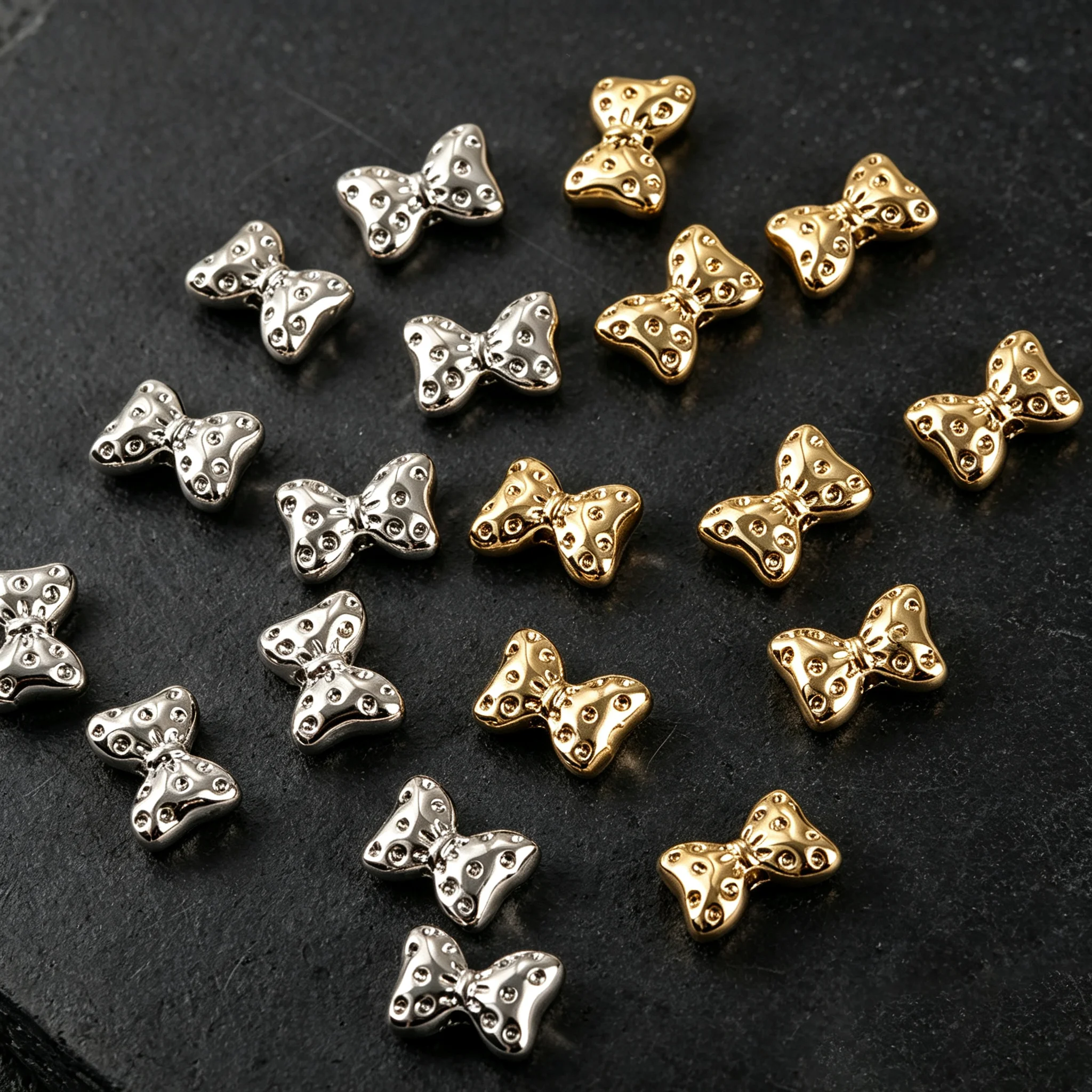 2/4 Stück 10x7mm Metall-Kupfer-Bogenperlen für DIY Handgemachte Armbänder, Halsketten, Schmuckherstellung, Zubehör und Komponenten – Detail 4