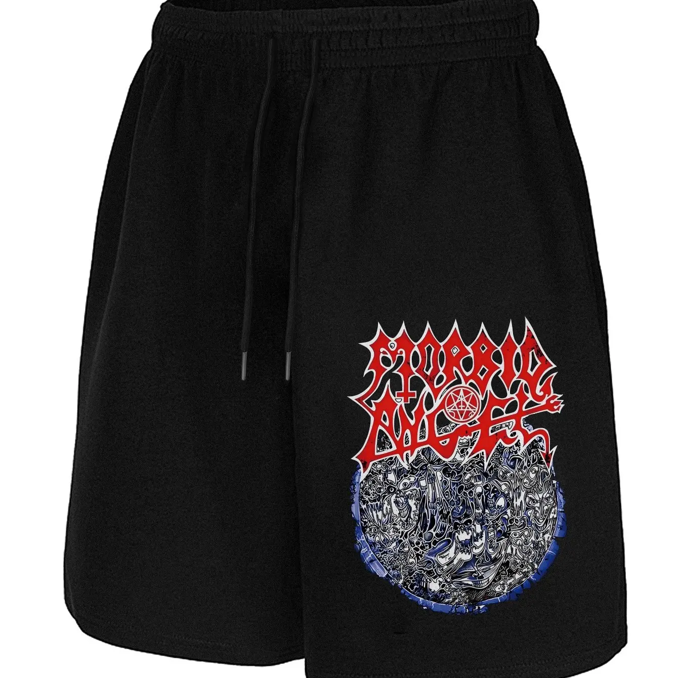 

Black and White Abstract Figure FacesCasual Shorts with Pockets and Drawstring Summer Outdoor Fitness Sports Shorts Men'S Shorts