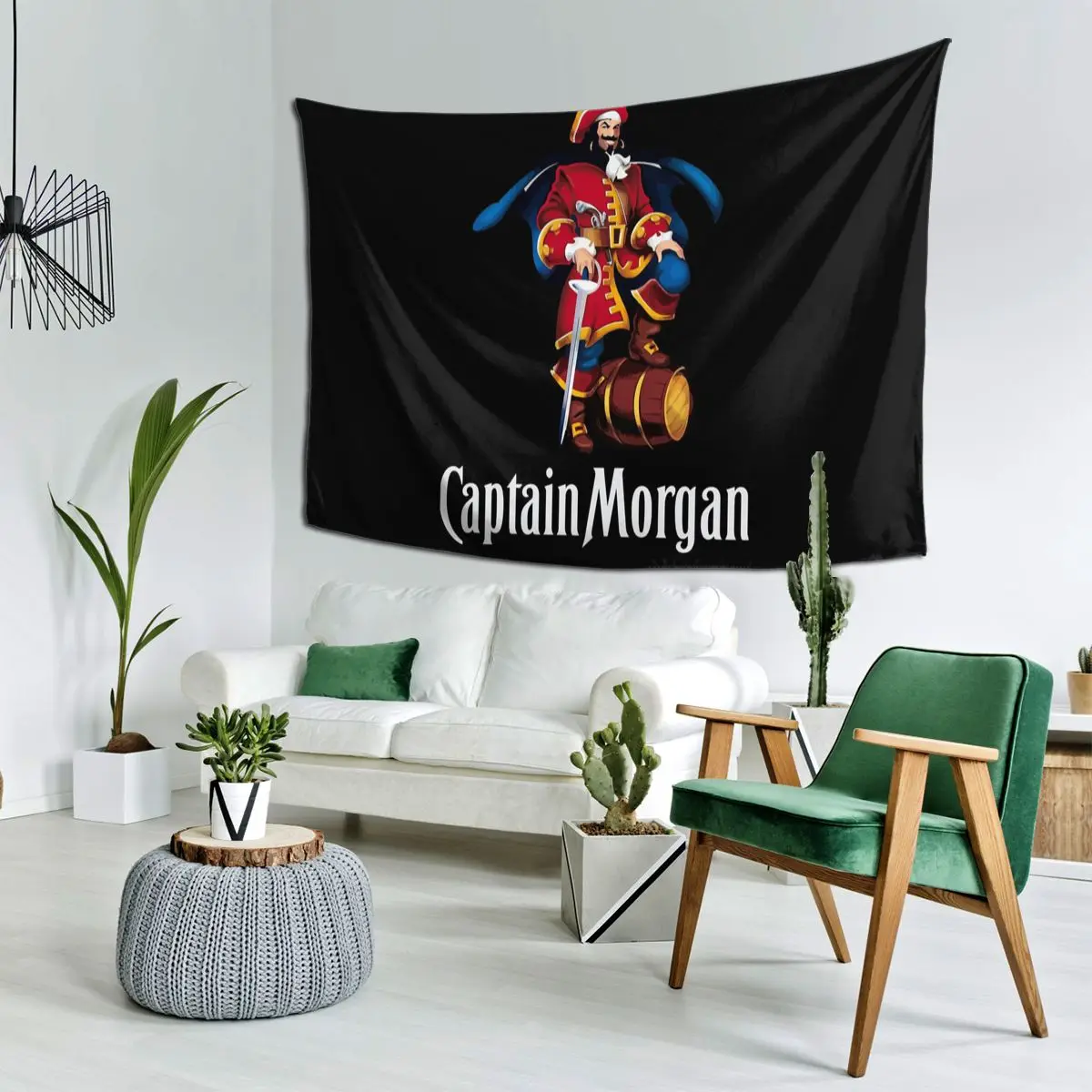 Captain Morgan Tapestry Hippie Wall Hanging Aesthetic Home Decor Tapestries for Living Room Bedroom Dorm Room