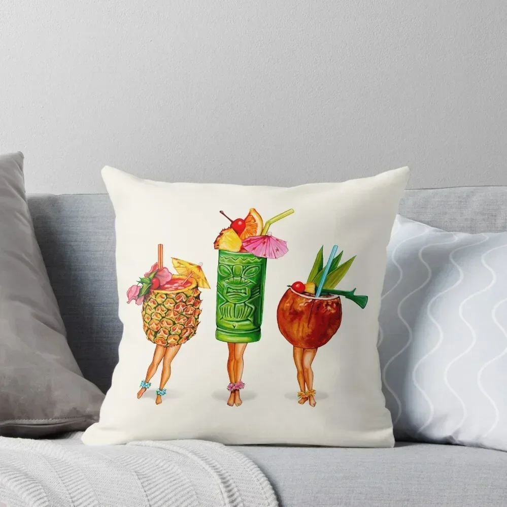 

Tiki Cocktail Pin-Ups Throw Pillow Sofa Cushion Cover Sofa Covers For Living Room pillow