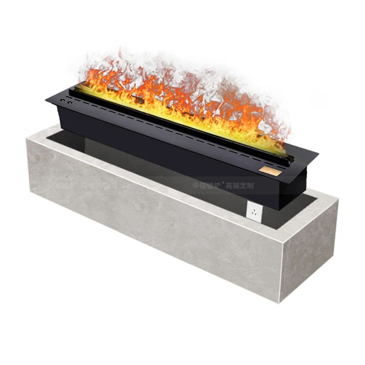 Stainless Steel 3d Humidifier Fireplace Wall Mount Humidifier Water Mist Fireplace Timing Function Steam Fireplace