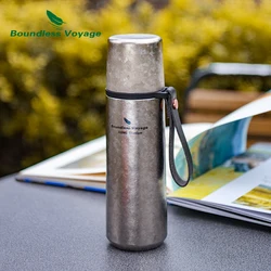 Boundless Voyage Titanium Vacuum Thermos Outdoor Portable Water Tea Coffee Beverage Hot Cold fixing Bottle