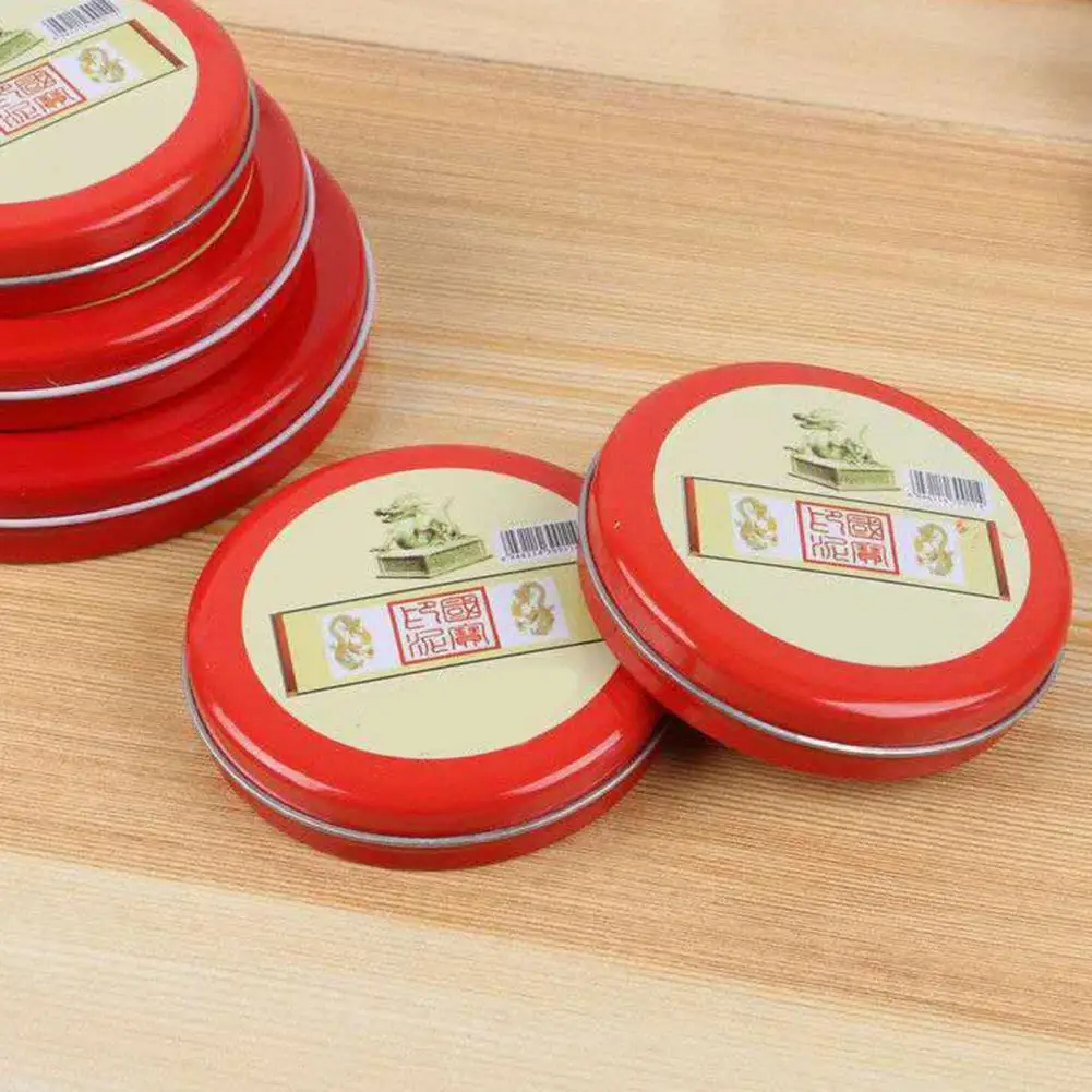 2 Pcs Ink Pad  Exquisite Small Size Red Ink Pad  Vermilion Inkpad Seal Painting Red Ink Paste