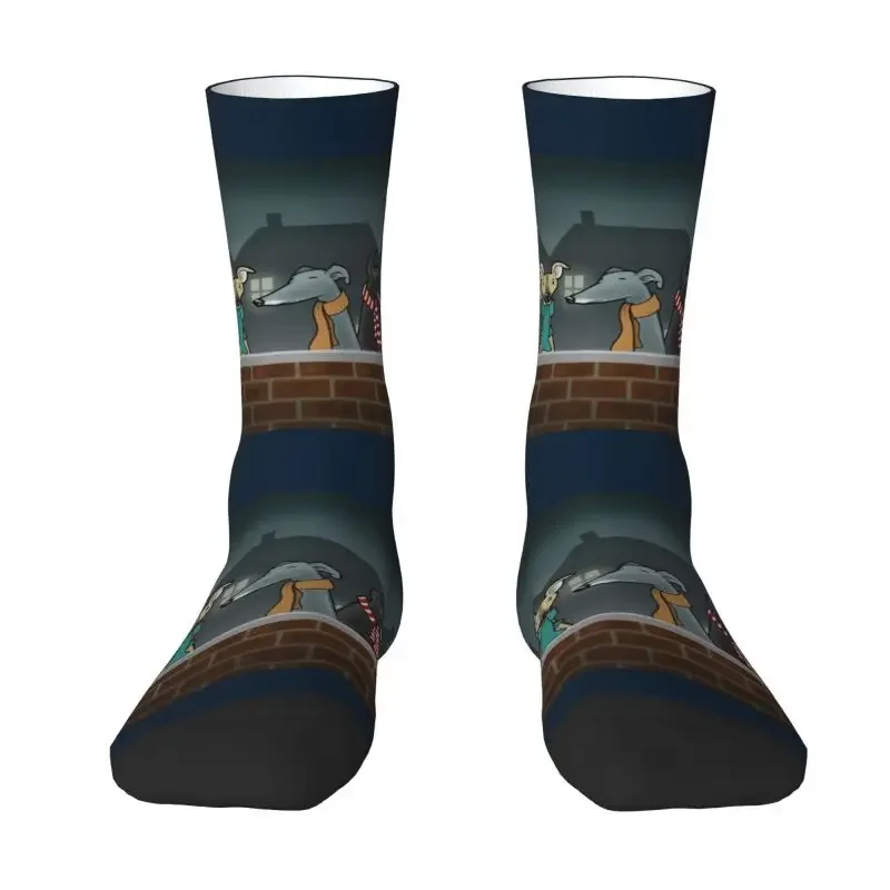 Greyhound The Gathering Dress Socks Men Women Warm Fashion Novelty Sighthound Whippet Dog Crew Socks