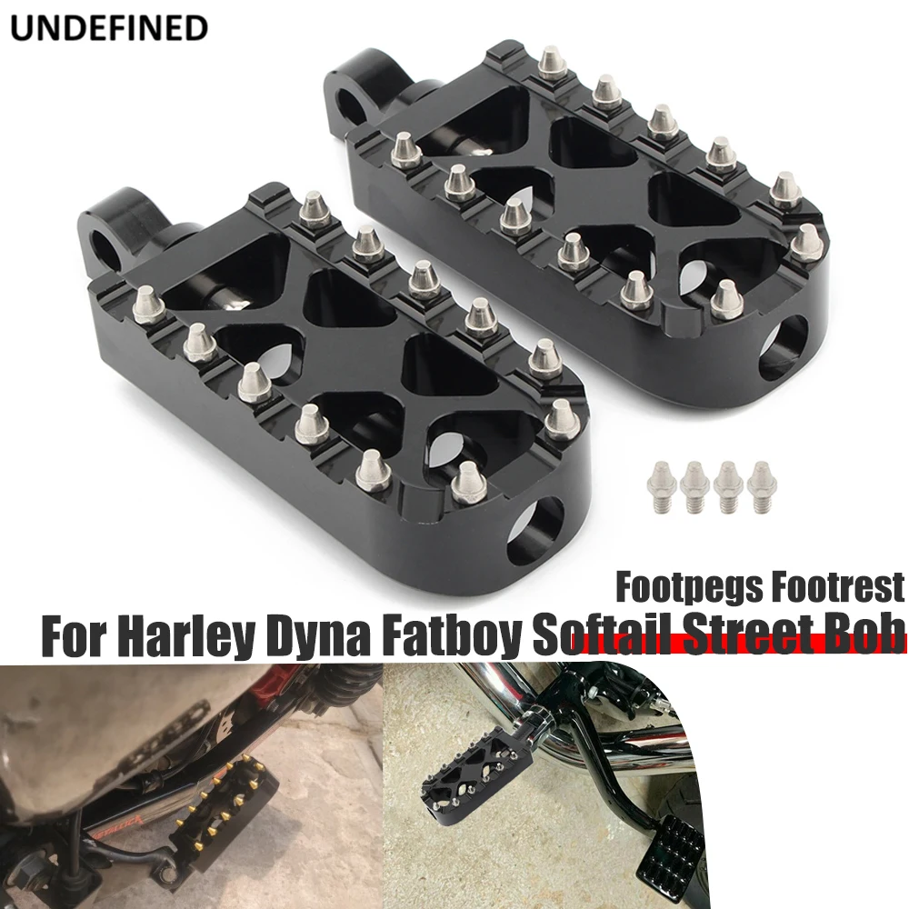 

MX Offroad Bobber Wide Footpegs Footrest For Harley Dyna Fatboy Touring Sportster 883 XL Softail Street Bob Motorcycle Foot Pegs