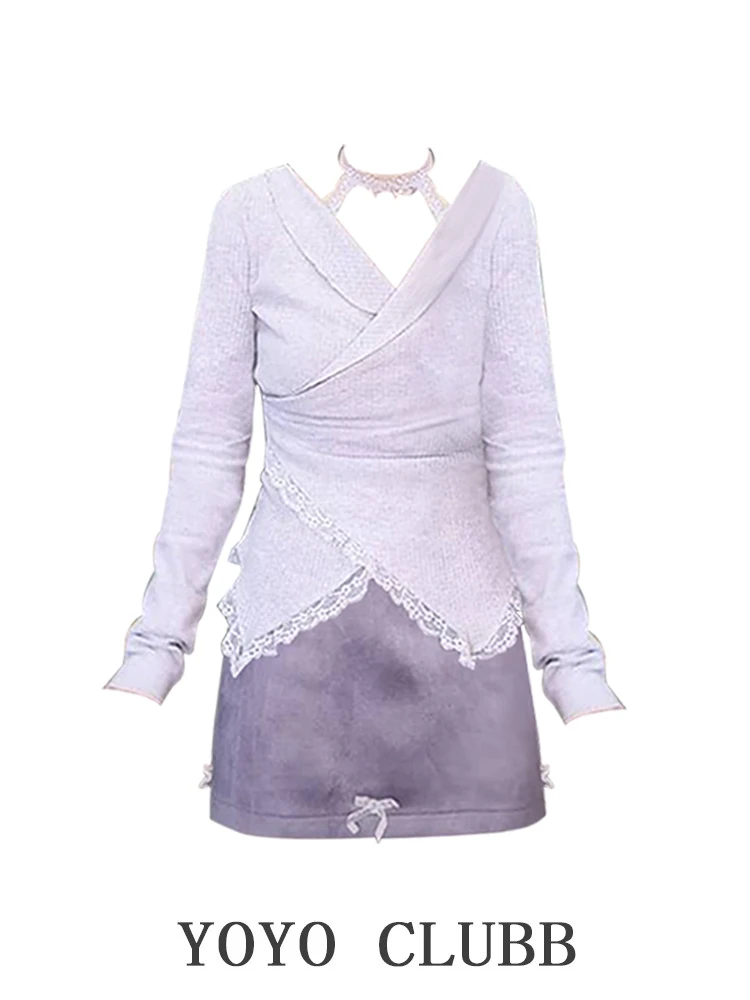 

YOYOCLUBB размера плюс для похудения Sweet Pure Desire Sle, весеннее новое поступление, комплект из двух предметов, топ и юбка, модный женский комплект...