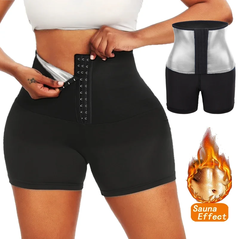 Sauna Shaper Pants Body Shaper Shorts Hot Thermo Sweat Effect Coating Slimming Pants Short Shapewear Workout Gym Fitness Shorts