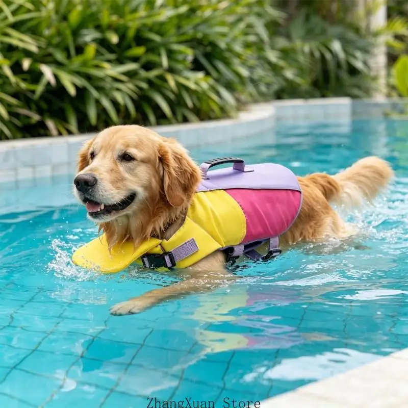 Hunde-Schwimmwesten mit Kragenunterstützung, verstellbare Jacken für überwachtes Schwimmen 3XUF – Detail 3