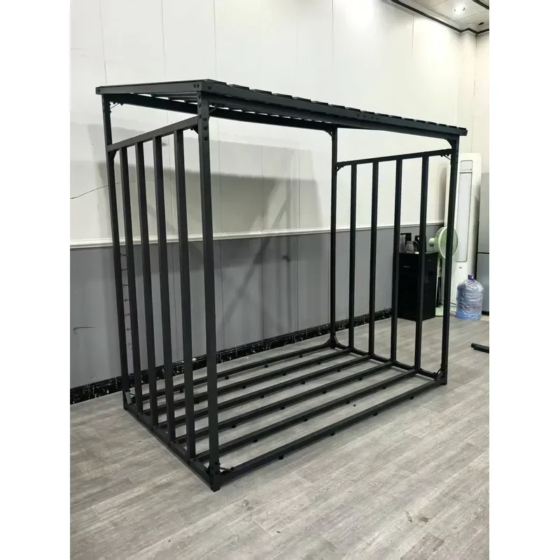 Good Price New Design Top Notch Modern Firewood Rack Log Holder Anthracite Grey Black Alloy Steel