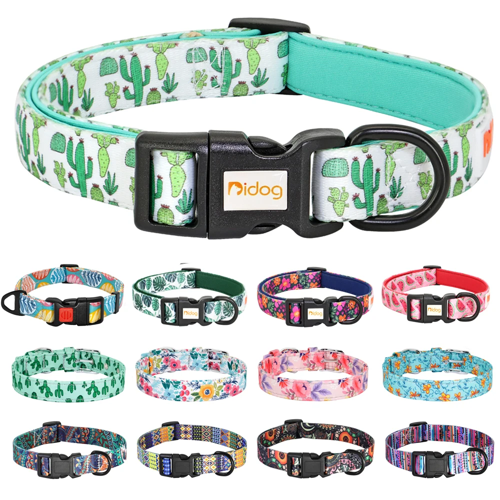 

20 Styles Nylon Dog Collar Bohemian Floral Pet Collars Fashion Printed National Style Puppy Chihuahua Pug Collar Dog Accessories