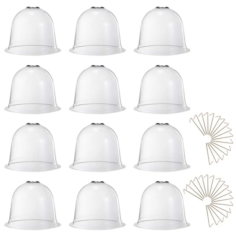 12Pcs Reusable Plastic Greenhouse Garden Plant Bell Cover Plant Germination Cover Dome Frost Guard Freeze Protection